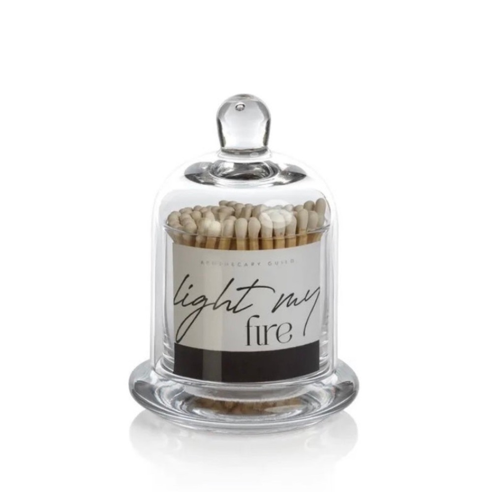 Zodax "Light My Fire" Jar of Matches 3.5" x 5" + 150 Matches White Tip NEW
